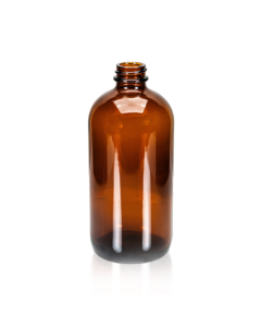 16 oz Amber Glass Boston Round, 28-400