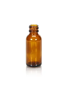 1 oz Amber Glass Boston Round, 20-400