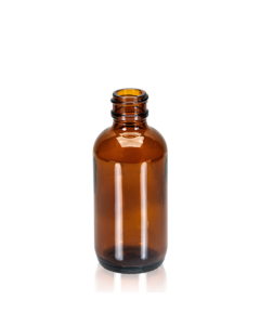 2 oz Amber Glass Boston Round, 20-400