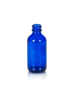 2 oz Blue Glass Boston Round, 20-400