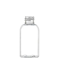 2 oz Clear PET Boston Round Bottle with a 20-410 neck finish