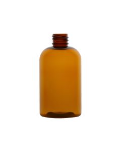 4 oz Amber PET Boston Round Bottle with 20-410 neck finish