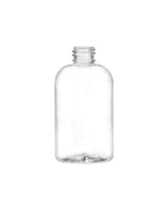 4 oz Clear PET Boston Round Bottle with a 20-410 neck finish
