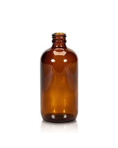 8 oz Amber Glass Boston Round, 24-400