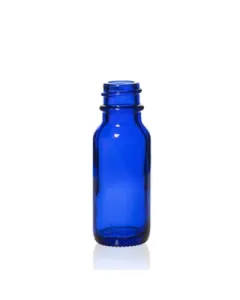 1/2 Ounce Blue Glass Boston Round, with 18-400 Neck