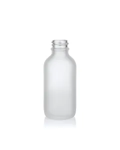 2 Ounce Clear Frosted Glass Boston Round Bottle