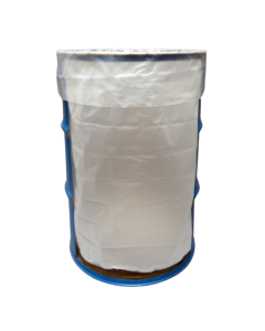 55 Gallon Polypropylene Natural Flexible Fold Back Round Bottom Drum Liner - 4 mil FDA Compliant