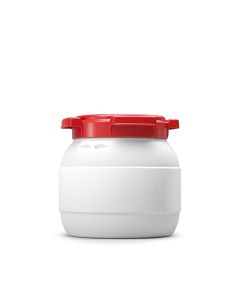 3.6 Liter/1 Gallon Drums with Lids, Wide Neck – White/Red, UN Rated