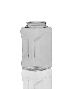 128 oz Clear PET Square Gripper Jar 
