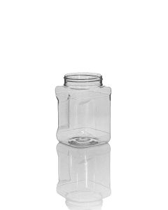 32 oz Clear PET Square Gripper Jar