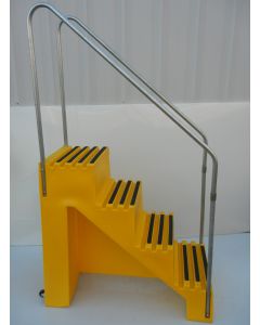 Industrial Portable Four Step Stool With Handrail