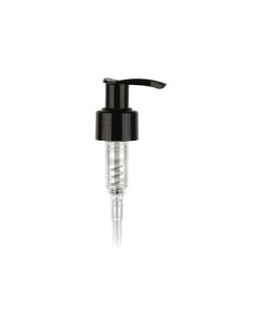 24-410 Black PP Smooth Lock-Up Lotion Pump - 4-3/16" Dip Tube