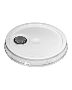 Plastic Pail Lid with Rieke® FLEXSPOUT® and Tear Tab - White