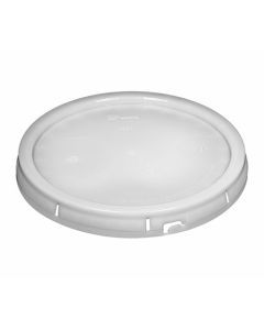 Plain 7 Gallon Plastic Pail Lid with Tear Tab - Natural