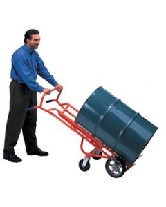 Ergonomic Drum Truck - Moldon Rubber Wheels - Swivel Casters