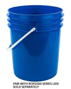 5 gallon blue pail with plastic handle