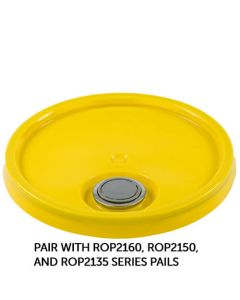 Yellow lid for pail with flexspout
