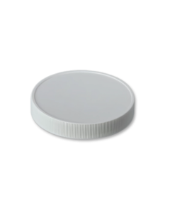 83-400 White Polypropylene Ribbed Cap with Polyethylene Foam Liner