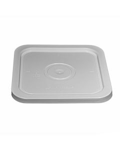 4 Gallon Square Plastic Pail Snap On Lid - White