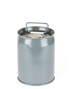 1 Gallon Closed Head Steel Pail with Flexspout - Gray