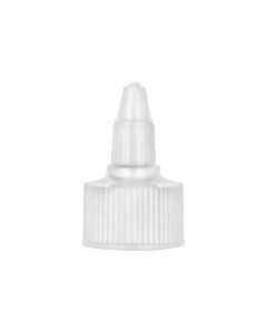 24-410 White PP Twist Open/Close Cap; .118" Orifice