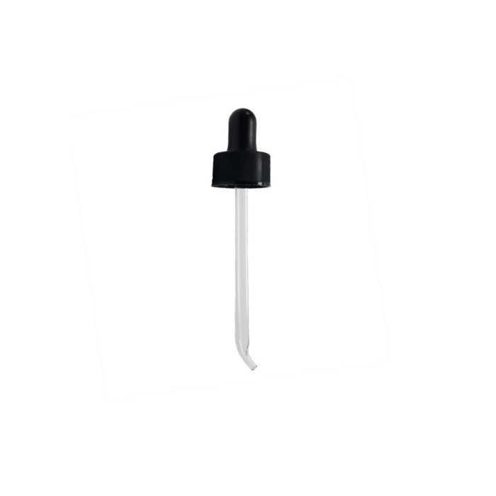 15-425 Black PP Ribbed Dropper - 67mm Glass Bent Tip Pipette with ...