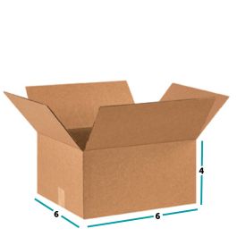 SB664 Cardboard Boxes, 6 Inch x 6 Inch x 4 Inch, Single Wall 32 ECT ...