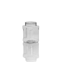 32 oz Clear PET Square Gripper Jar, 83-400