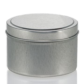 12 oz Silver Metal Candle Tin