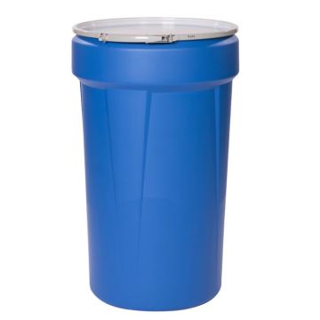 55 gallon blue open head drum with lever locking ring