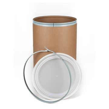 55 Gallon UN Rated Open Head Fiber Drum With Plastic Cover and Liner