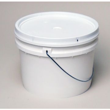 1 Gallon Open Head Plastic Pail With Tear Tab - White
