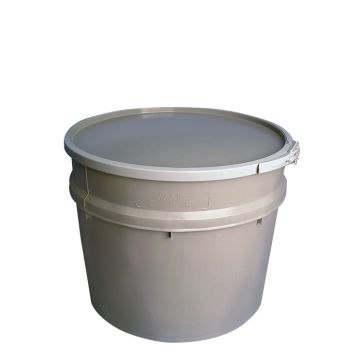 20 Gallon UN Rated Open Head Plastic Drum With Lever Lock - Gray