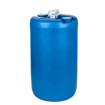 20 Gallon Plastic Drum, Blue, Closed Head, UN Rated, 2 Handles