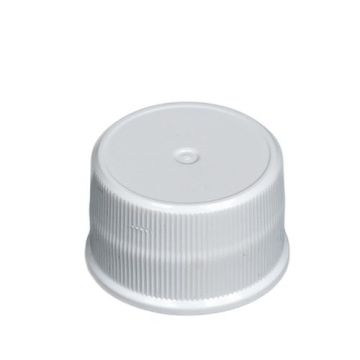 24-400 White PP Ribbed Continuous Thread Cap - Foam Liner