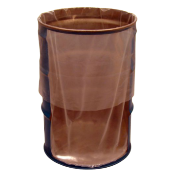 15 Gallon LDPE Natural Flexible Round Bottom Drum Liner - 5 mil Fold Back FDA Compliant