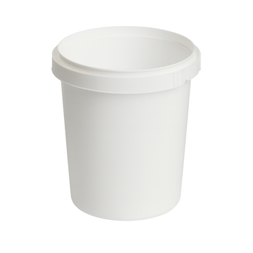 24 Oz White Round Plastic Food Container with Tamper-Evident Seal