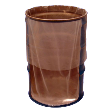 30 Gallon LDPE Natural Flexible Round Bottom Drum Liner - 4 mil Fold Back FDA Compliant
