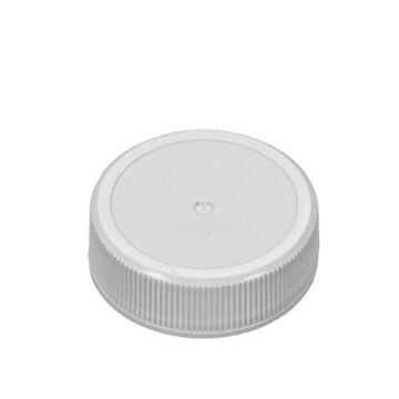 33-400 White PP Ribbed Continuous Thread Cap - Stipple Top