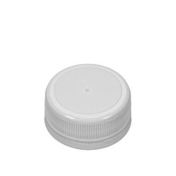 38-400 White PP Drop Lock Tamper-Evident Cap - Foam Liner