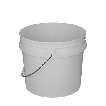 3.5 Gallon Open Head Tapered Plastic Pail - White