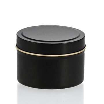 4 oz Black Metal Candle Tin