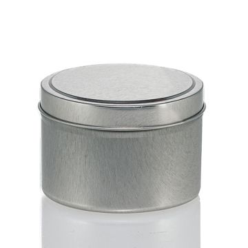 4 oz Silver Metal Candle Tin