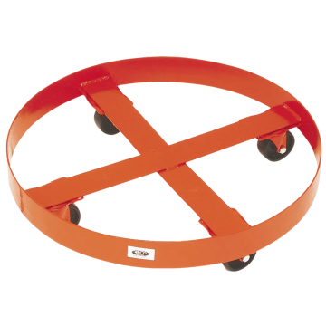 30 Gallon Carbon Steel Drum Dolly, Steel Wheels - 900 lb. Capacity