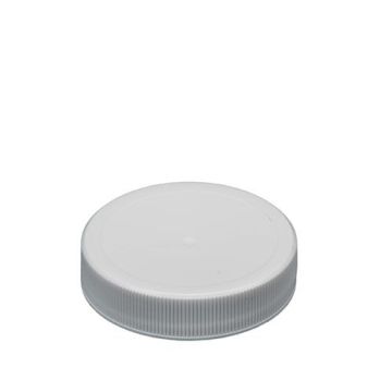 45-400 White PP Ribbed Smooth Top Continuous Thread Cap - Foam Liner