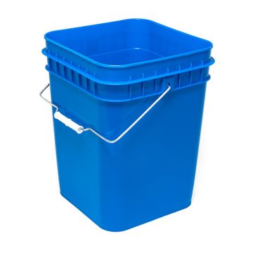 4 Gallon Square Plastic Pail - Blue