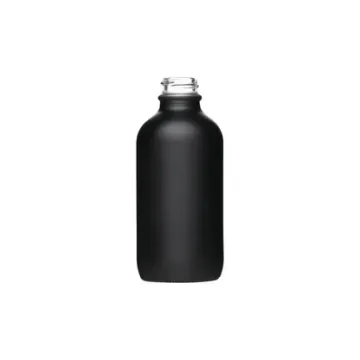 4 oz Matte Black Glass Boston Round Bottle, 22-400