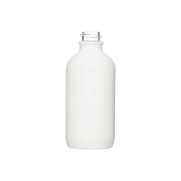 4 oz Matte White Glass Boston Round Bottle, 22-400