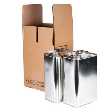 PackRight ™ Hazmat 4G Packaging - Two 1 Gallon F-Style Metal Cans