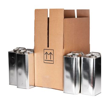 PackRight ™ Hazmat 4G Packaging - Four 1 Gallon F-Style Metal Cans